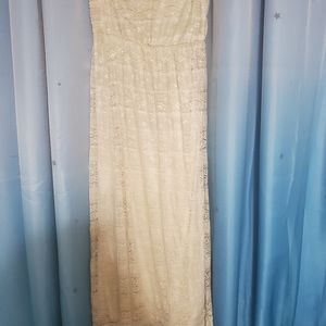 Forever 21 plus long lace dress size 1x cream color